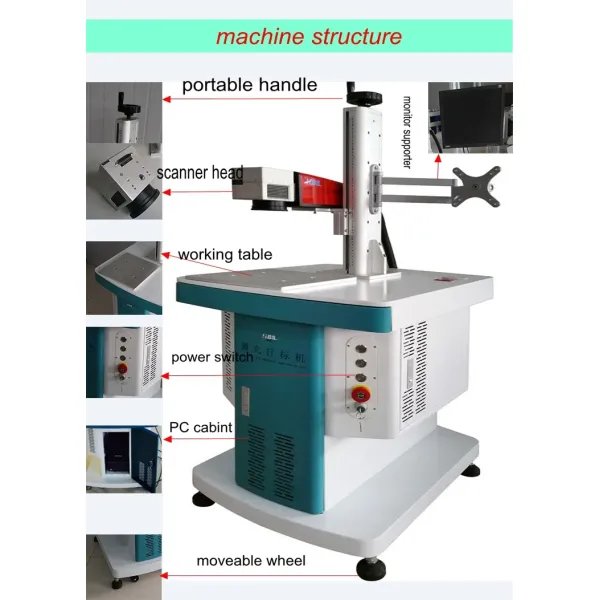 20W Fiber Laser Marking Machine for Industrial Bearings Code Marking