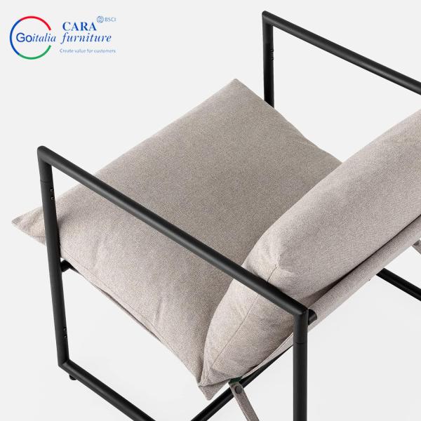 Living Room Armchair Europe Metal Frame Fabric Cushion European Hotel Waiting Room Chairs