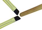 Black Nylon Hair Short Wood Handle Blending Face Brush For Eyebrow