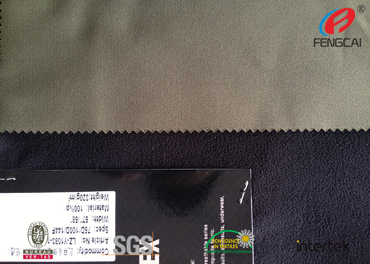 Three Layer Waterproof Softshell Fabric , Jacket Fleece Fabric 75D/144F