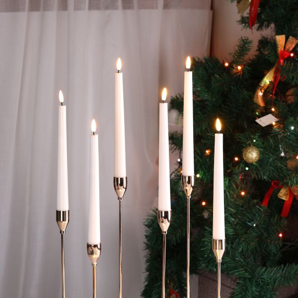 3D Flickering Flame LED Candle with Remote Control and Battery Operated for Wedding Decor