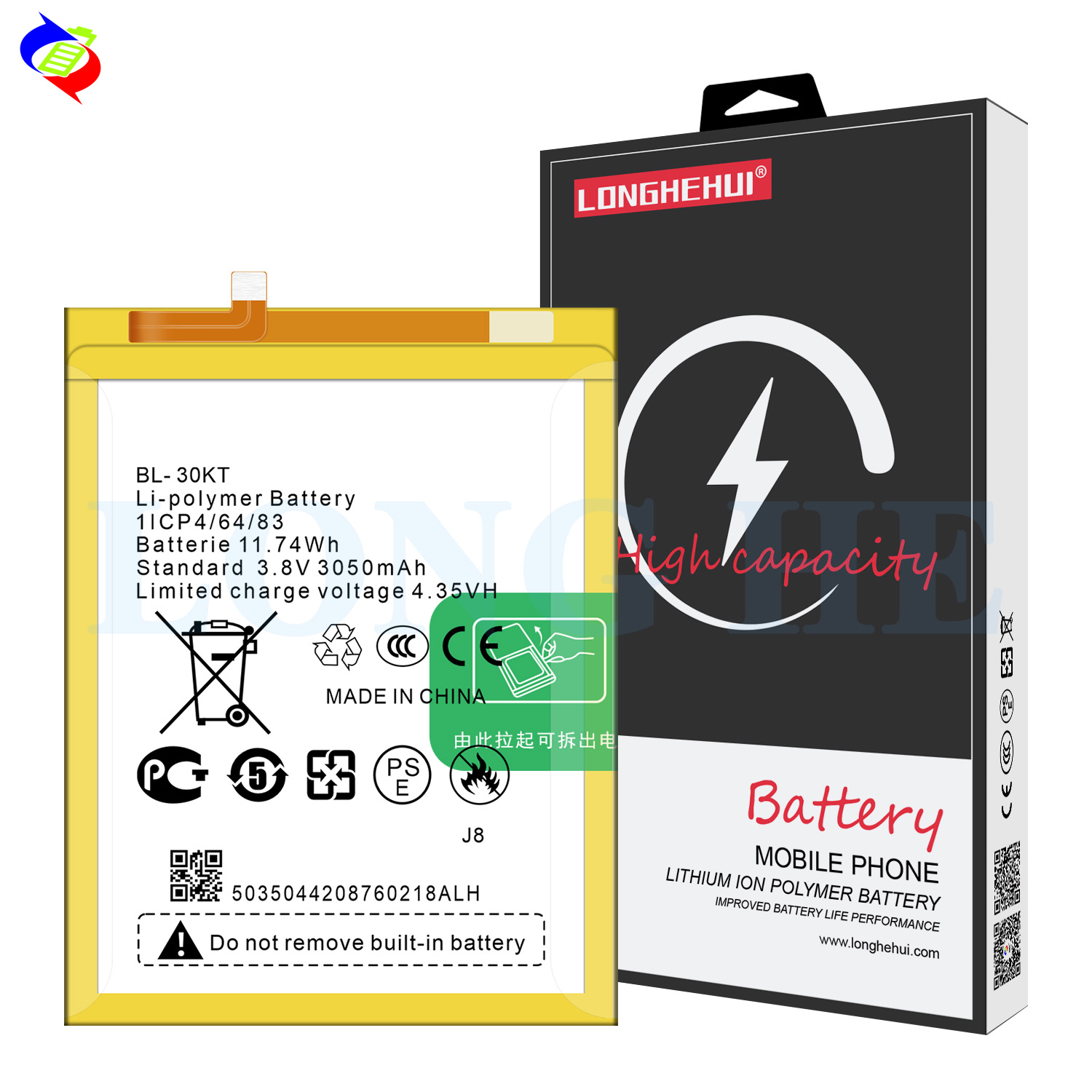 Stock BL-30KT 3050mAh Battery for Tecno J8 Mobile Phone RECHARGABLE and Long-lasting