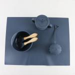 Food Grade Silicone Tableware Set , Silicone Suction Divided Plate Waterproof