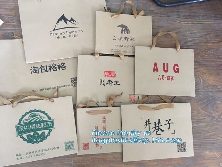 Environmental Protection Black Handle Kraft Paper Bags Wholesale,print white handle luxury art cheap paper bags with you