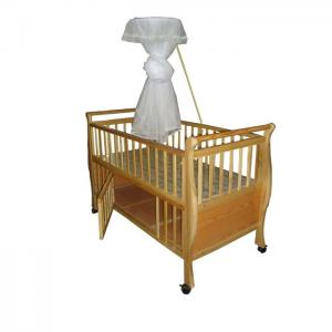 Wholesale Neutral Wood Automatic Baby Swing Bed Cot for Boys , Wooden Baby Cribs from china suppliers