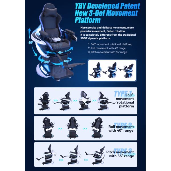 Popular Selling Simulator Arcade VR Game Machine Equipment 360 VR Motion Chair Immersive Sense Effects