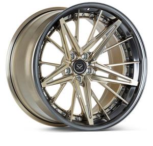 Wholesale Multi Spokes Alu Alloy 3 Piece Forged Rims Golden Black from china suppliers