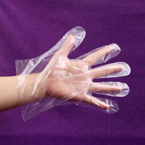 Wholesale Good Elastic Clear Eco Friendly Disposable Gloves / Transparent Pe Gloves For Fast Food from china suppliers