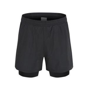 Wholesale S-XXXL Men'S Athletic Clothing Black 2 piece Elastic Polyester Running Shorts from china suppliers