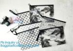 school pencil bag/printing stationery bag/zipper slider plastic pencil bag, gold