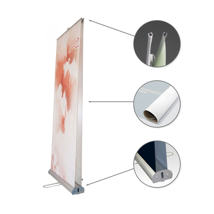 Flowery Roll Up Advertising Banners Cloth Promotional Pull Up Banners Custom Made