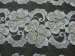Wavy Floral Elastic Lace Fabric Eco-friendly Dyeing For Evening Dress CY-DK0037