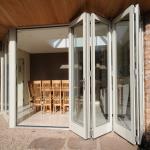 Thermal Break Commercial Aluminum Frame Glass Doors Folding / Bifolding