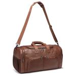 MingLu Waterproof Brown PU Leather Duffle Bag Male Duffle Bag Fashionable