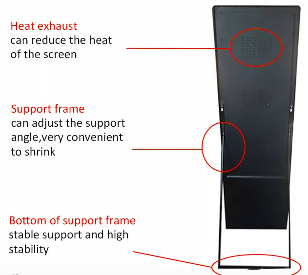 Wifi Floor Standing Led Display , P2.5 Smart Led Poster Display For Shopping Store