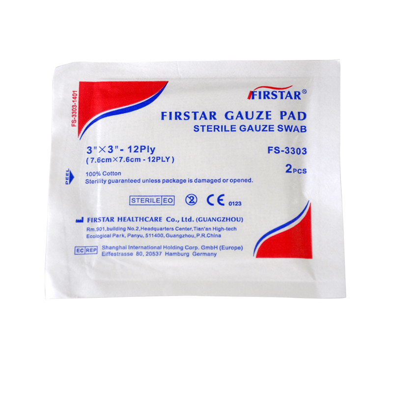 First Aid Supplier Medial Disposable Sterile Gauze Swabs 10x10cm 8ply