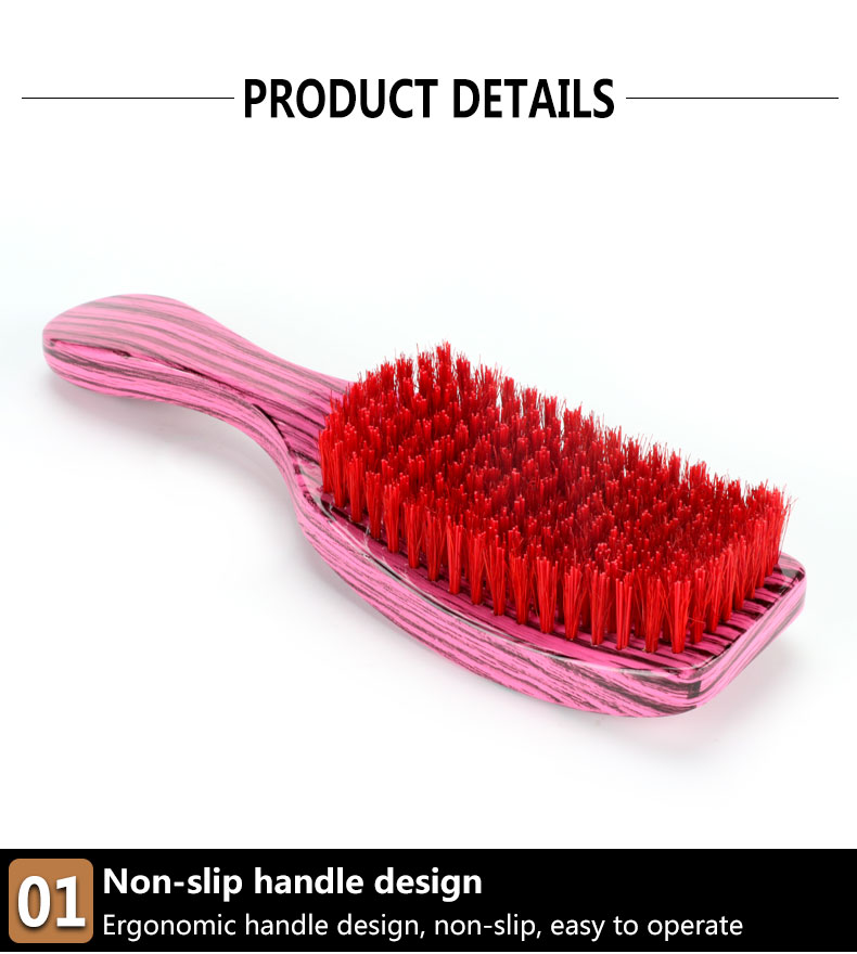 Customized Logo Abeis Long Handle 100% Boar Bristle Curved Men'S Wave Brush 360 With Vent
