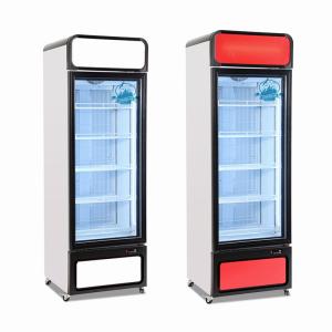 Wholesale 450L Commercial Single Glass Door Beverage Showcase Cooler Upright Display Freezer from china suppliers