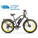 US EU STOCK 26 Inch Fat Tire E Bike With Full Suspension 1000Watt 17Ah Cysum