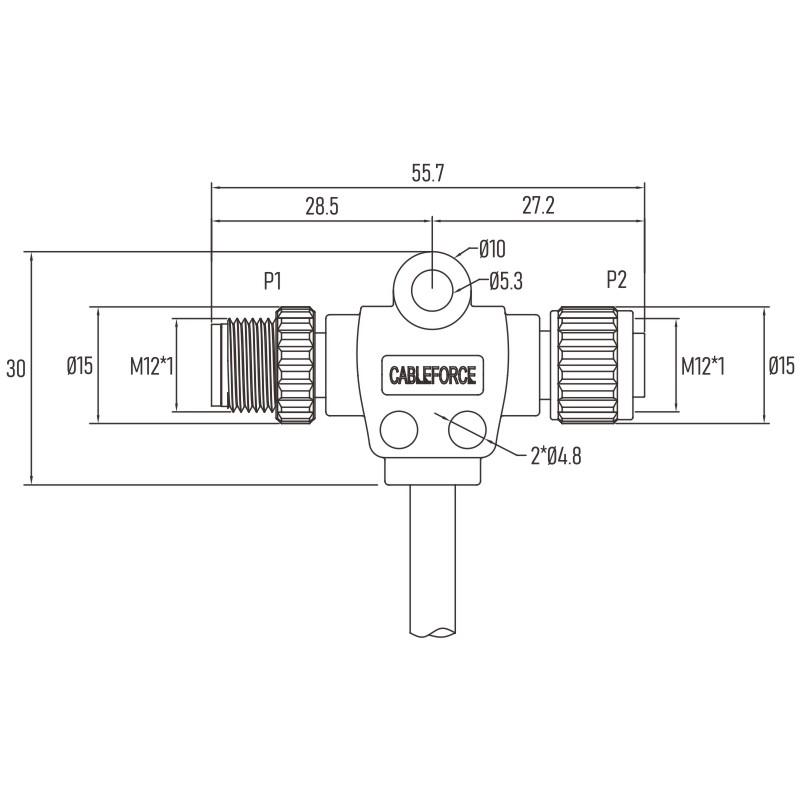 NMEA2000 M12 5 Pin Connector A Code Power Tap Male To Female 0.5M 1M 2M