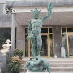 Copper Bronze Perseus Statue Sculpture Holding Snake Demon Head Life Size Greek