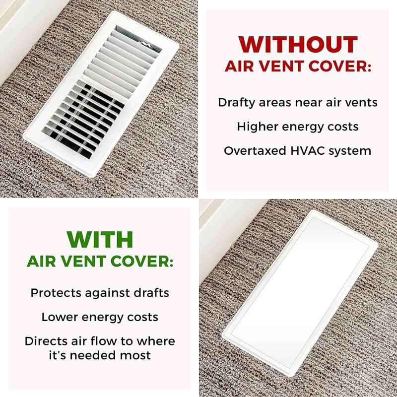 ISO Large White Magnetic Vent Covers Roll 12x5.5" Laminated With PVC
