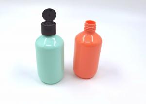China Orange Plastic Cosmetic Bottles 100ml 200ml 250ml Shampoo Hair Conditioner Container on sale