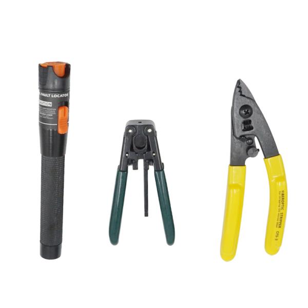 FTTX FTTH Fiber Cable Accessories Tool Kit With Optical Power Meter Visual Fault Locator