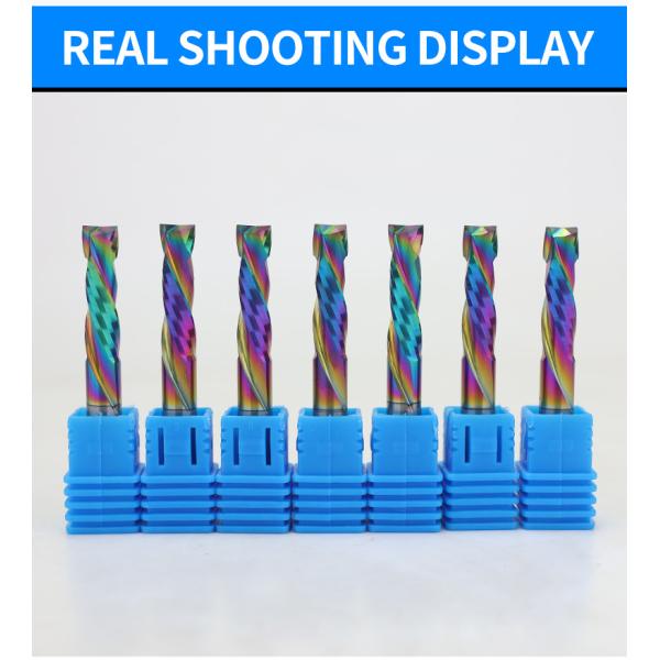 Manufacturer Hot Selling HRC 60 DLC Coating Up&Down Cut Bit Compression Bit Carbide Spiral End Mill 4mm Cnc Bits Wood