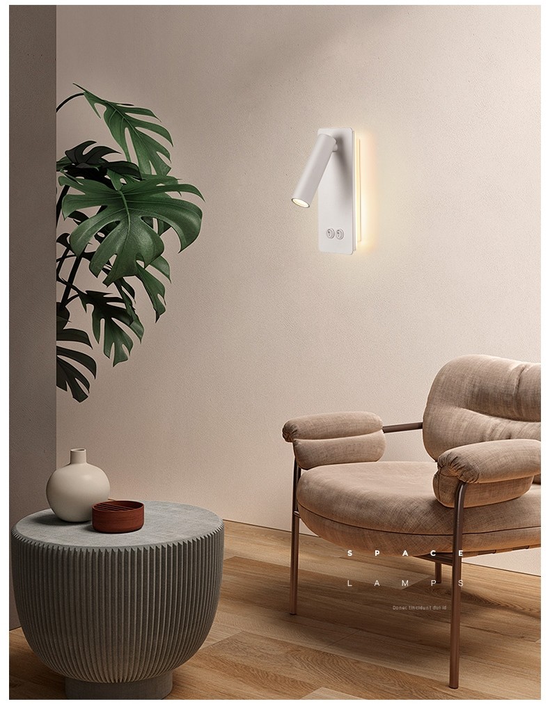 Reading Wall Lamp Reading room 3W Bedside Bedroom ambient lighting book Room Lighting hotel Fixture Sconce For villa