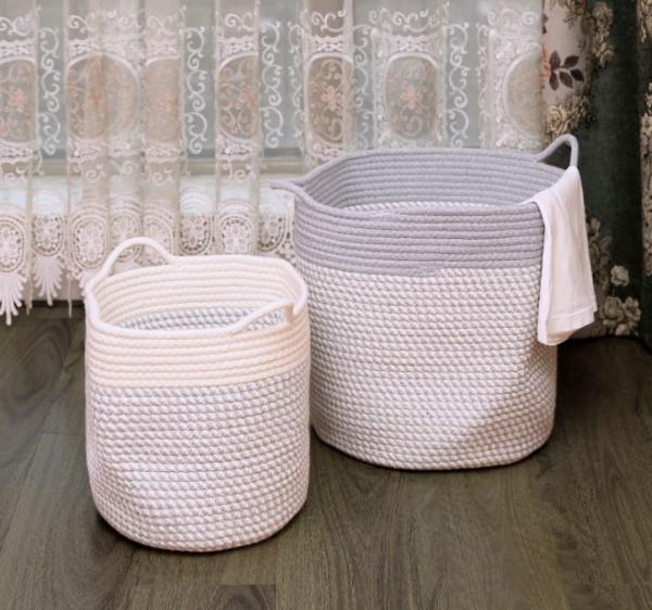 Decorative Custom Woven Cotton Rope Laundry Toys Candy Storage Fabric Container