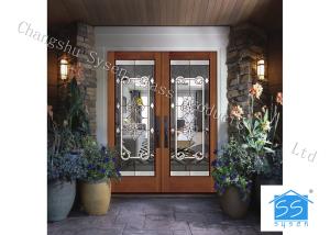 Wholesale Bevel Custom Glass Window Panels , Theft Proof Brass Decorative Art Glass from china suppliers