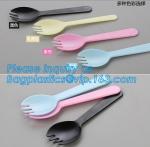 Eco friendly reusable dinner bamboo cutlery set for Travelling,Cartoon Handle