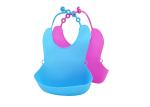 Anti - Bacterial Toddler Dribble Bibs , Multifunctional Soft Silicone Bib Easy
