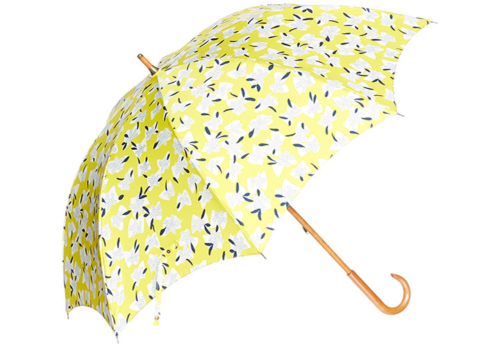 23" Straight Wooden Umbrella Convenient Bent Handle Umbrella Head Design