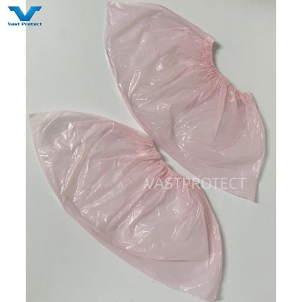 Disposable PE 17X41cm Waterproof Pink Shoe Cover for Labs Grams 2-30g Manufactur