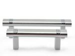 Solid 320mm Aluminum Kitchen Cabinet Handles , Silver Zinc Assembly Aluminium D