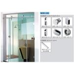 Bathroom Sliding Door System 105, Stainless Steel 304, Satin MIrror, glass