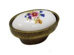 Kitchen Cupboard Door Knobs Ceramic Handles Antique Bronze Oval Porcelain