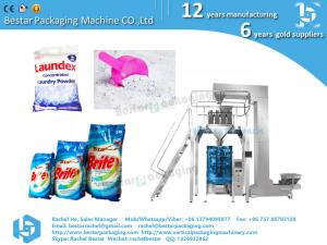 China Detergent powder VFFS packing machine 500g pouch bag with EU standard holes on sale