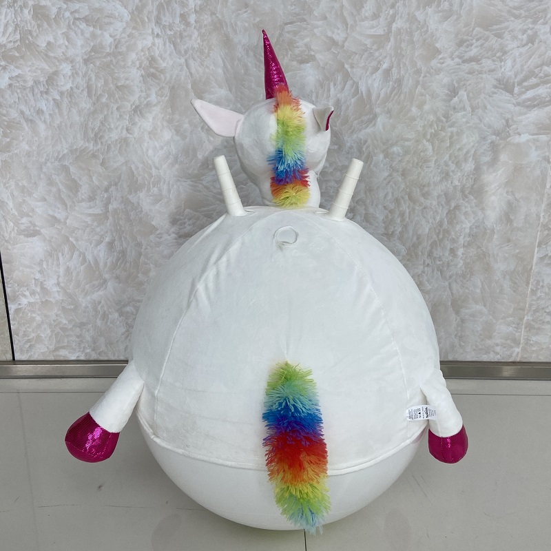 OEM ODM Accepted Inflatable Buddy Ball Seahorse Diameter 12'' Plush Unicorn Balls