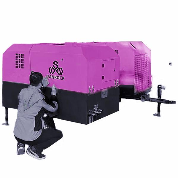 Mini Rotary Screw Air Compressor High Performance Mobile Air Compressor Screw Type