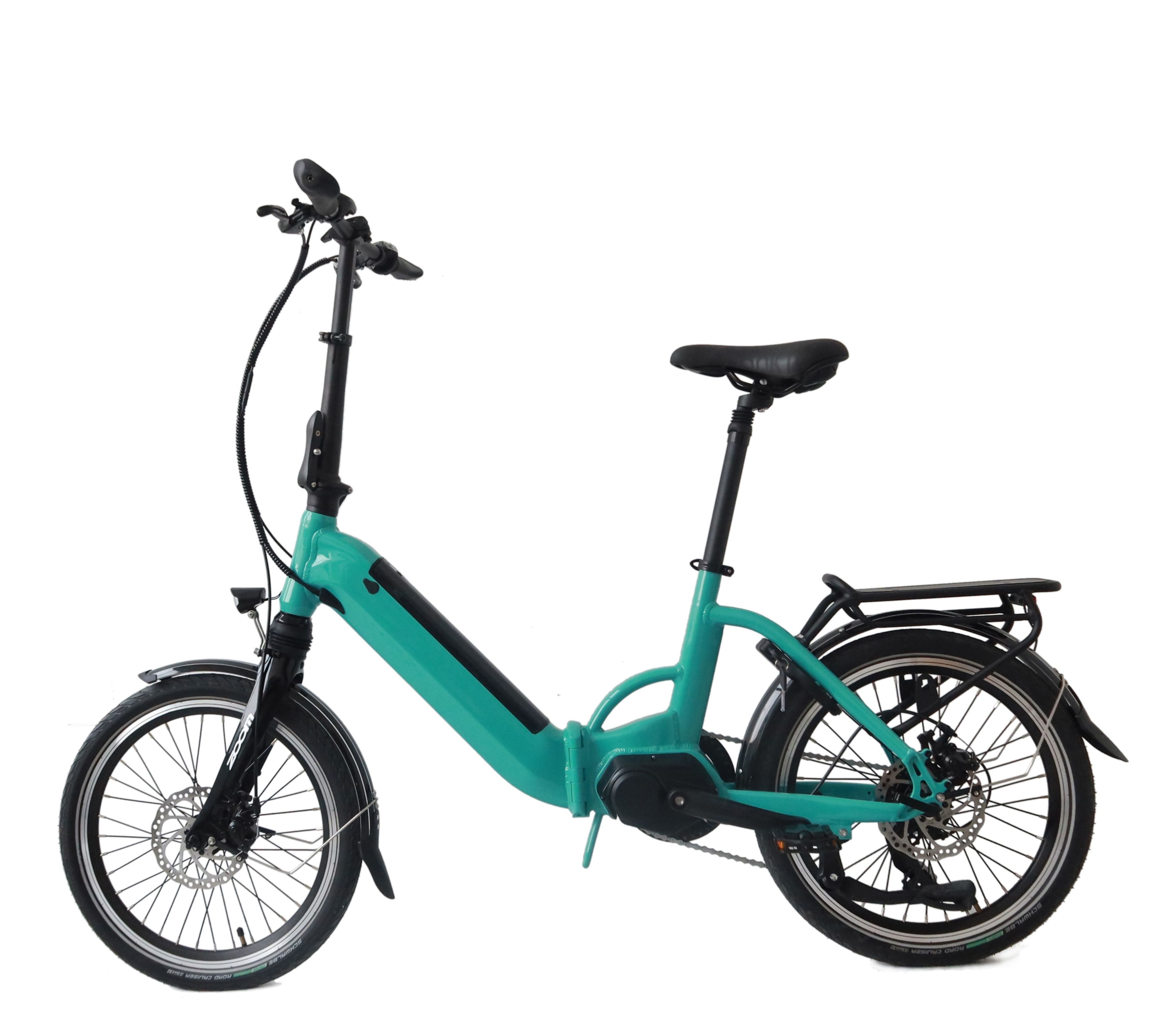 Hidden Battery Mid Drive Electric Bike Max Speed 30km/h 20 Inch Folding Ebike 250W