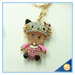Three Color Custom Rhinestone Metal Fashion Cute Key Chains For Girl Friend's