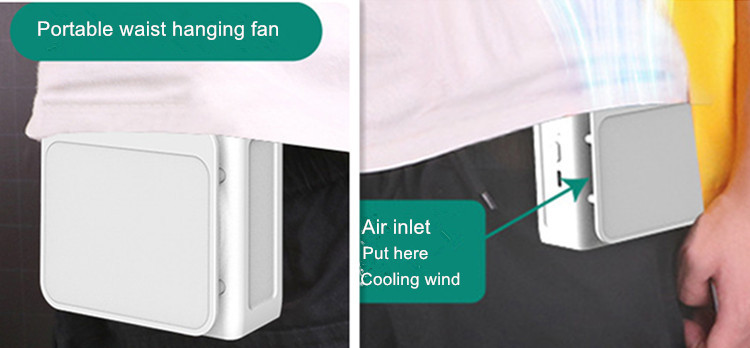 Brushless Motor portable waist clip fan 10000mah Battery Powered Clip On Waist Fan