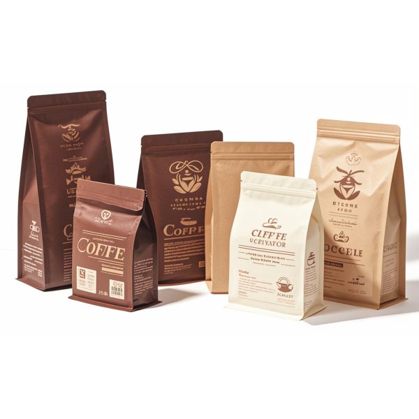 Biodegradable Compostable Zipper Bag Flat Bottom Gusset 250g 500g 1000g Coffee Bag with Valve
