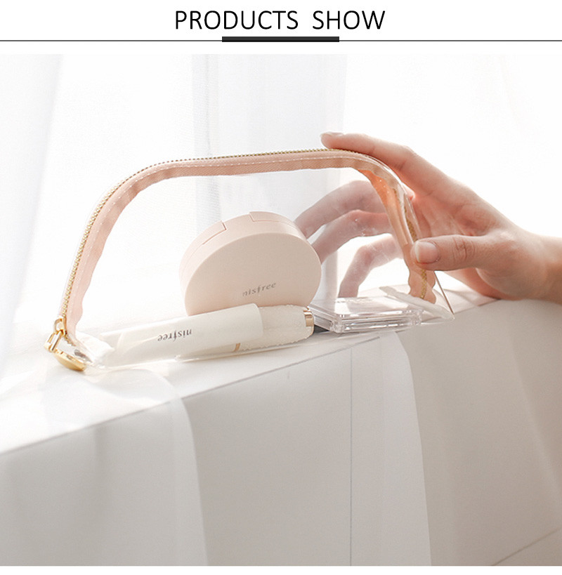 Transparent Waterproof Zipper TPU Holographic Cosmetic Bag