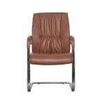 3D Armrest Brown Leather Executive Leather Office Swivel Chairs SGS Aluminum