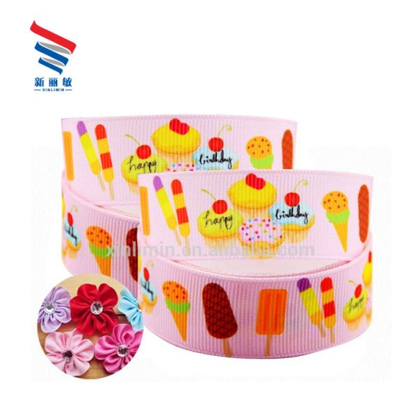 Girls Printed Cartoon Character Grosgrain Ribbon for Hair Tie Pattern Solid