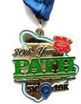 Engraved Custom Logo Anniversary Medals with Glitter badges , glitter lapel pin